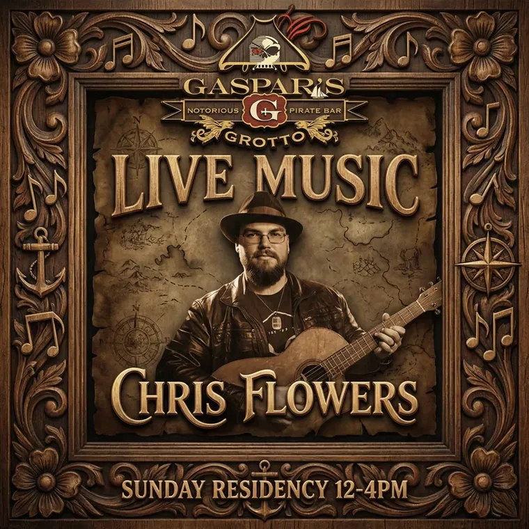 Chris Flowers Live Music — Sunday Residency at Gaspar's Grotto, Noon to 4PM